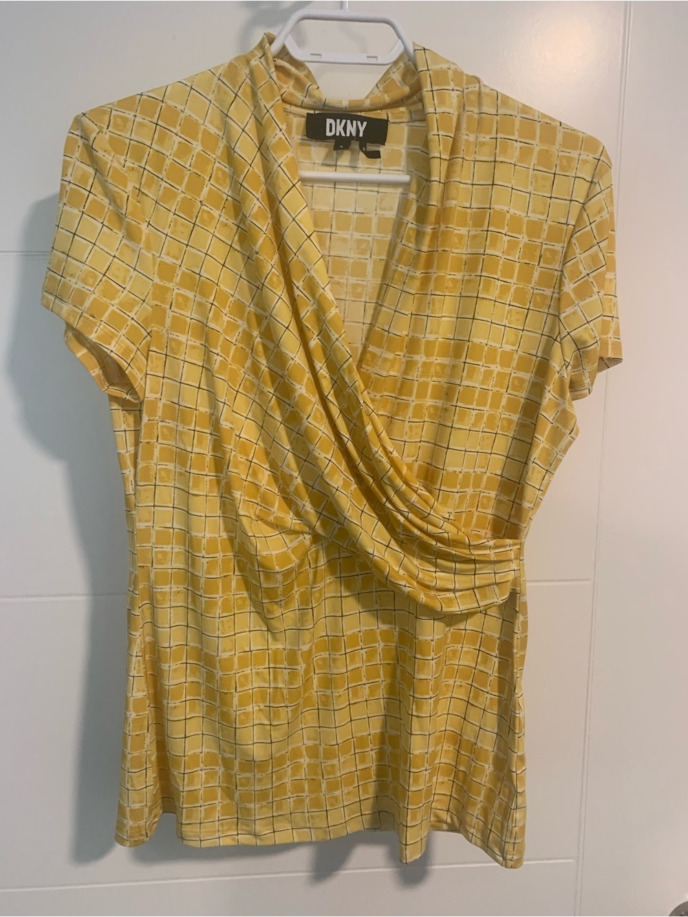 DKNY Yellow Draped Wrap-Front Dress
Paula